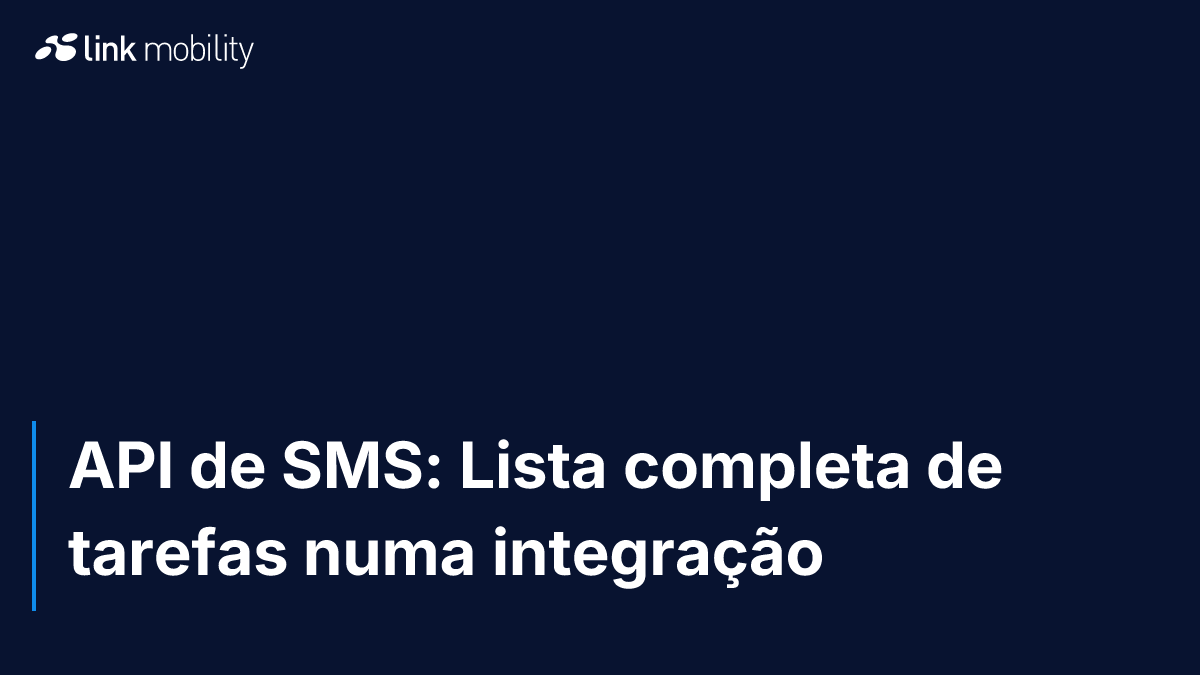 API de SMS: Lista completa de tarefas numa integração