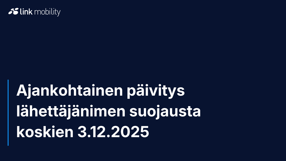 Ajankohtainen päivitys lähettäjänimen suojausta koskien 3.12.2025