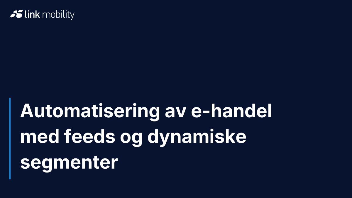 Automatisering av e-handel med feeds og dynamiske segmenter