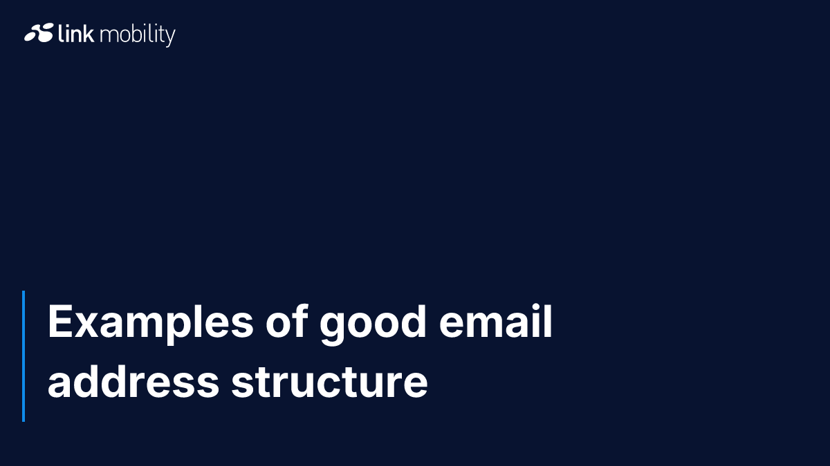 Examples of good email address structure