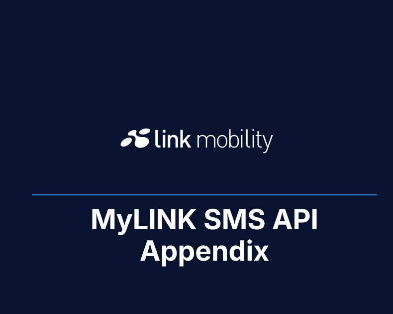 MyLINK SMS API Appendix